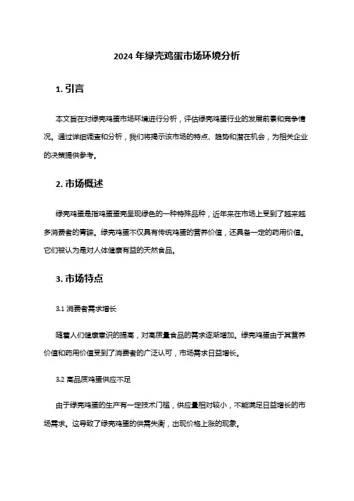 2024年绿壳鸡蛋市场环境分析
