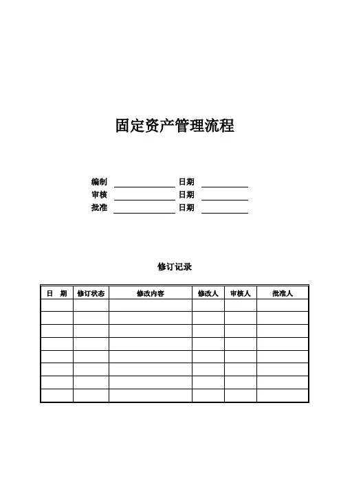 固定资产管理流程