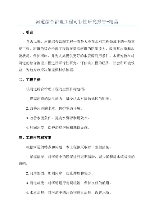 河道综合治理工程可行性研究报告-精品