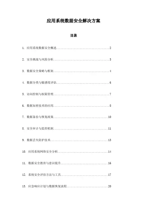 应用系统数据安全解决方案