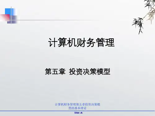 计算机财务管理第五章投资决策模型的基本理论