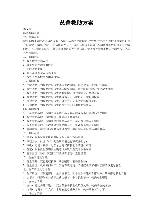 慈善救助方案