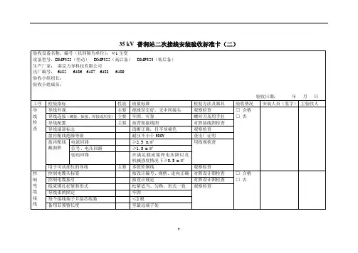 变电站二次接线安装验收标准卡(精)