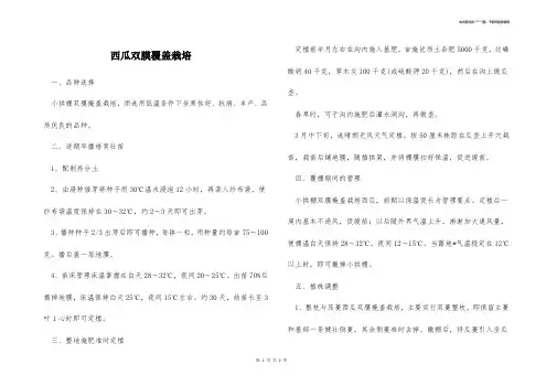 西瓜双膜覆盖栽培 