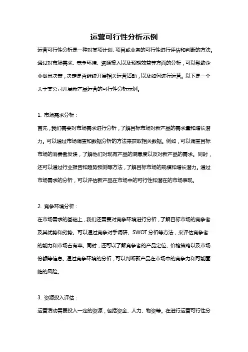运营可行性分析示例