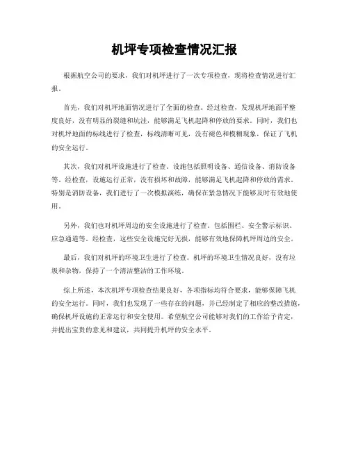 机坪专项检查情况汇报