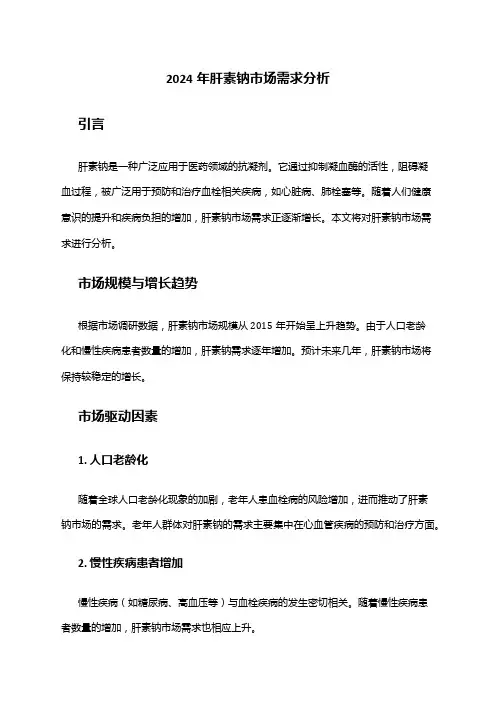 2024年肝素钠市场需求分析