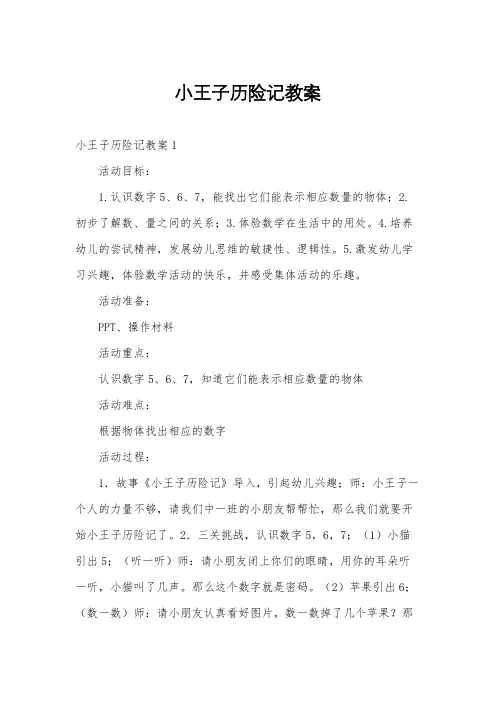 小王子历险记教案
