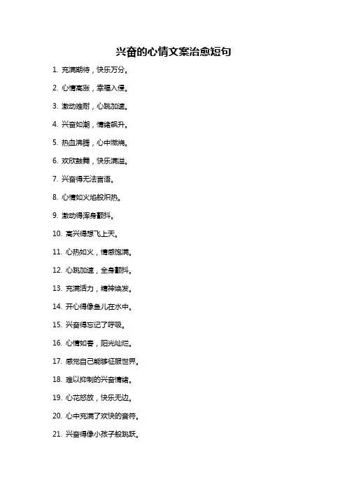 兴奋的心情文案治愈短句