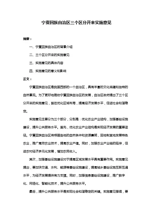 宁夏回族自治区三个区分开来实施意见