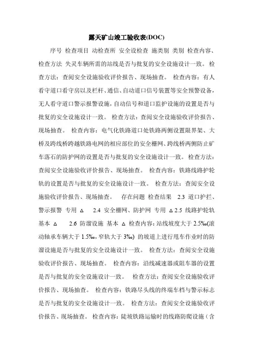 露天矿山竣工验收表(DOC)_0