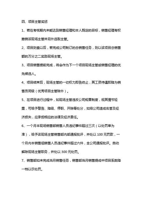 房产公司策划文件项目负责制管理规范