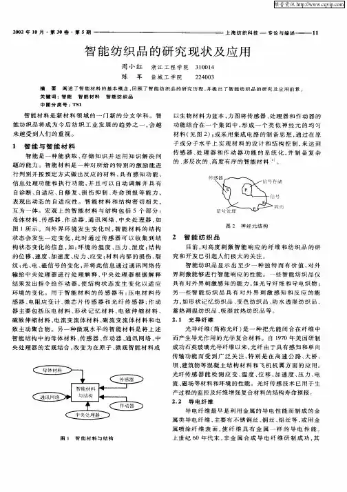 智能纺织品的研究现状及应用