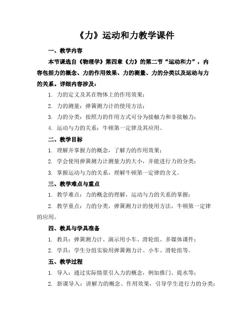 《力》运动和力教学课件