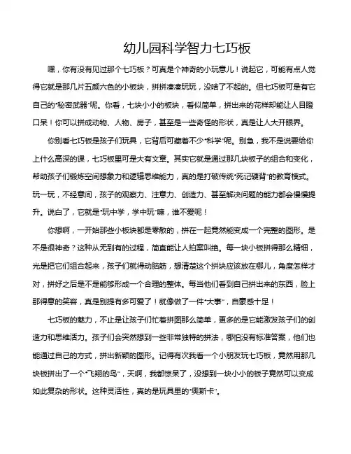 幼儿园科学智力七巧板