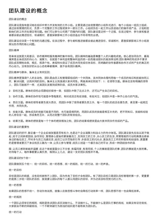 团队建设的概念