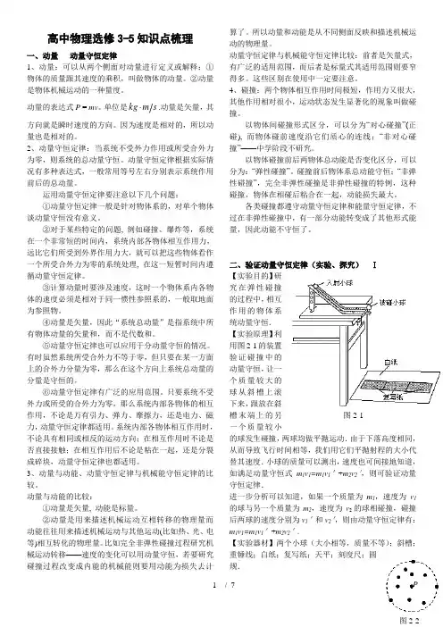 高中物理选修3-5知识点整理汇总