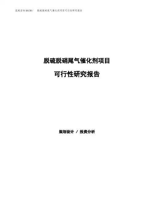 (立项备案申请模板)脱硫脱硝尾气催化剂项目可行性研究报告参考范文