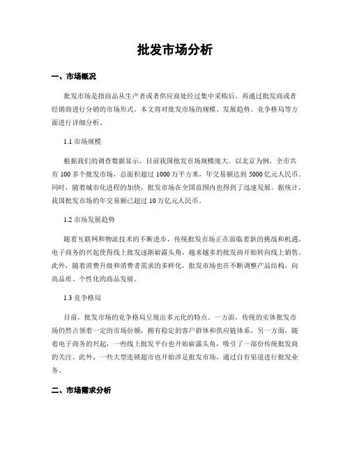 批发市场分析
