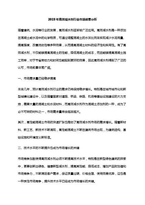 2023年高效减水剂行业市场前景分析