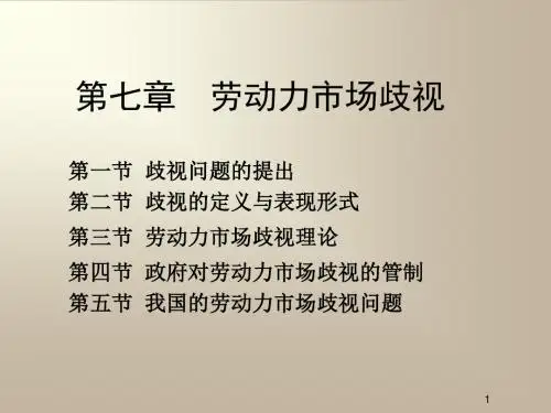 第七章劳动力市场歧视-PPT精选文档