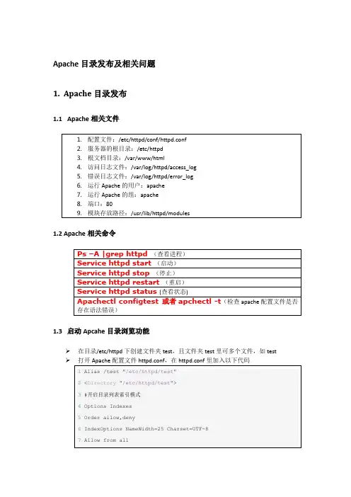 Linux下Apache目录发布及相关问题