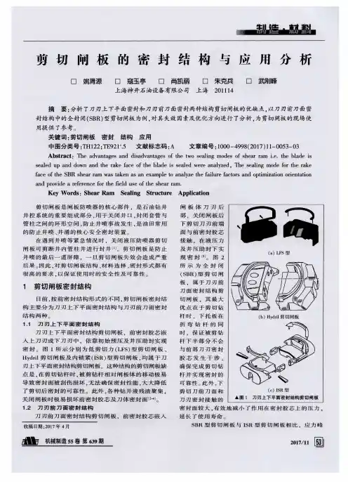 剪切闸板的密封结构与应用分析