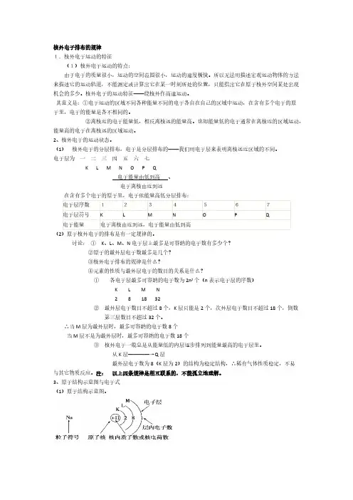 核外电子排布的规律