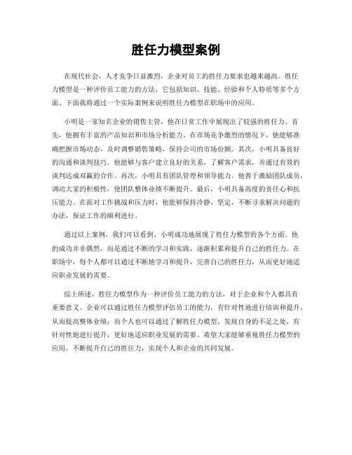 胜任力模型案例