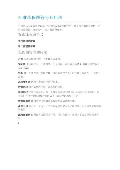 标准流程图符号和用法