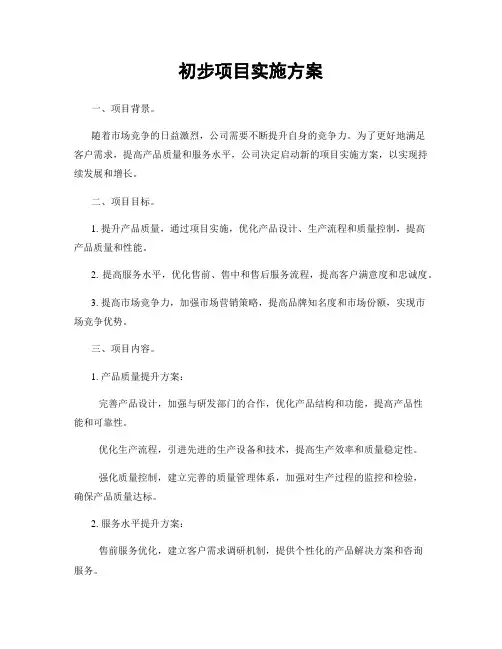 初步项目实施方案