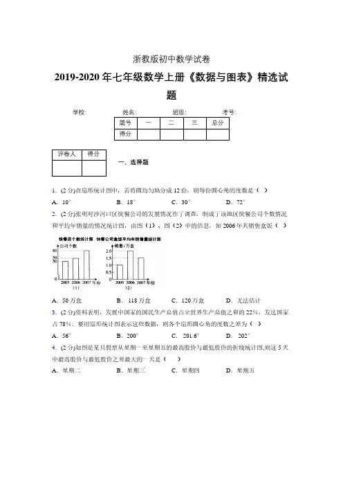 2019-2020浙教版初中数学七年级上册《数据与图表》专项测试(含答案) (33)