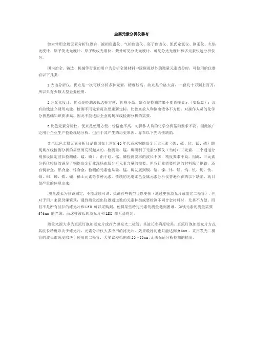 金属元素分析仪器有