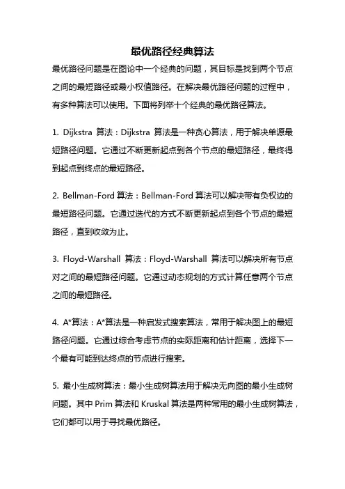 最优路径经典算法