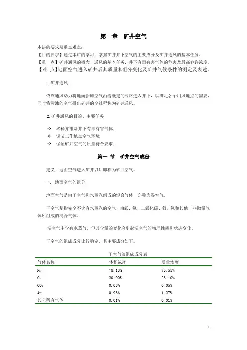 第一章矿井空气
