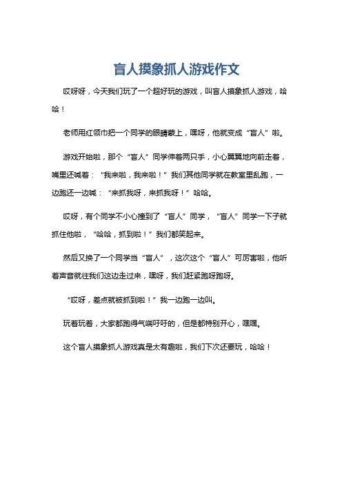 盲人摸象抓人游戏作文