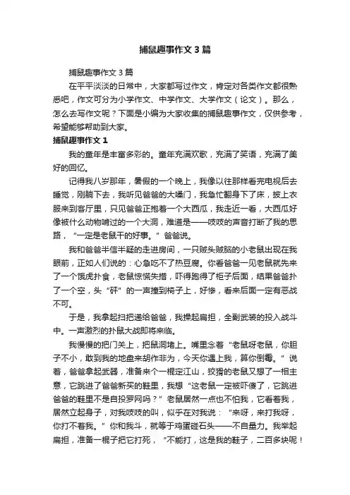 捕鼠趣事作文3篇