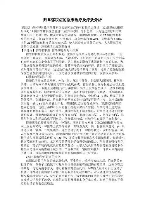 附睾郁积症的临床治疗及疗效分析