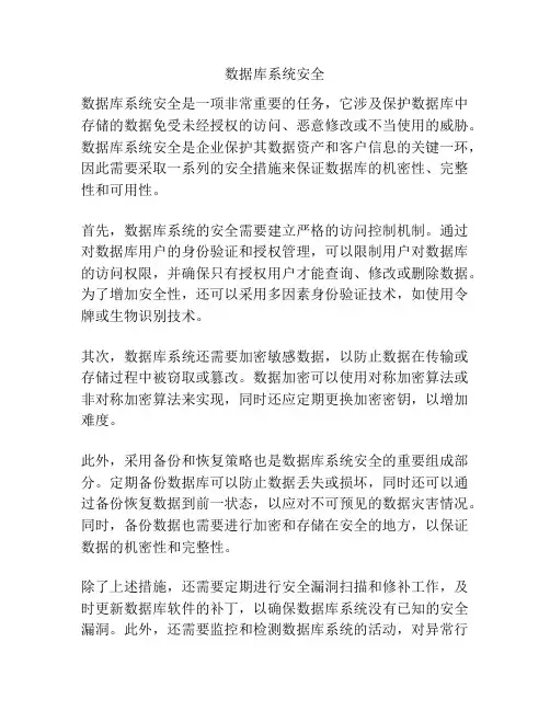 数据库系统安全