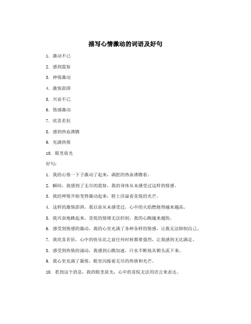 描写心情激动的词语及好句