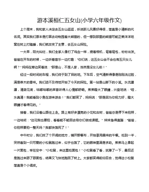 游本溪桓仁五女山(小学六年级作文)