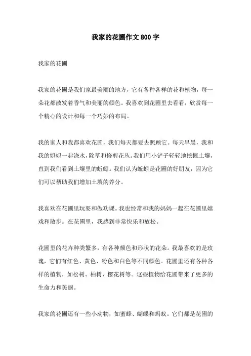我家的花圃作文800字