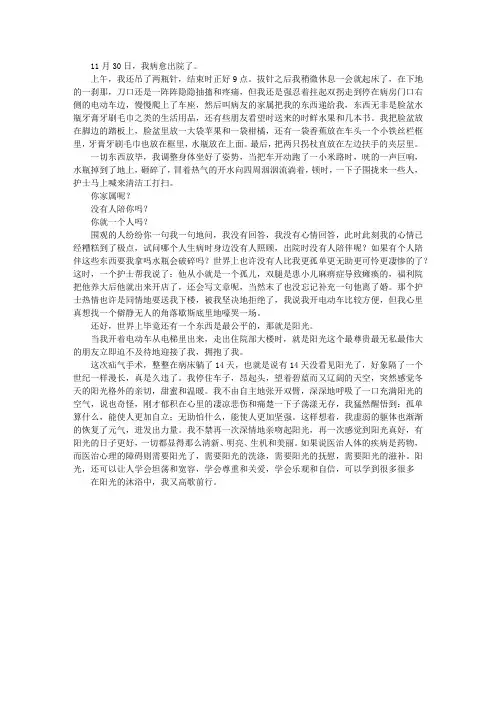 有阳光的日子真好