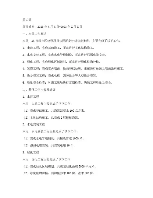 项目施工工程周报(3篇)
