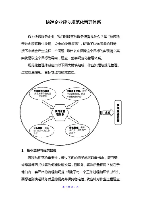 规范化管理体系的建立