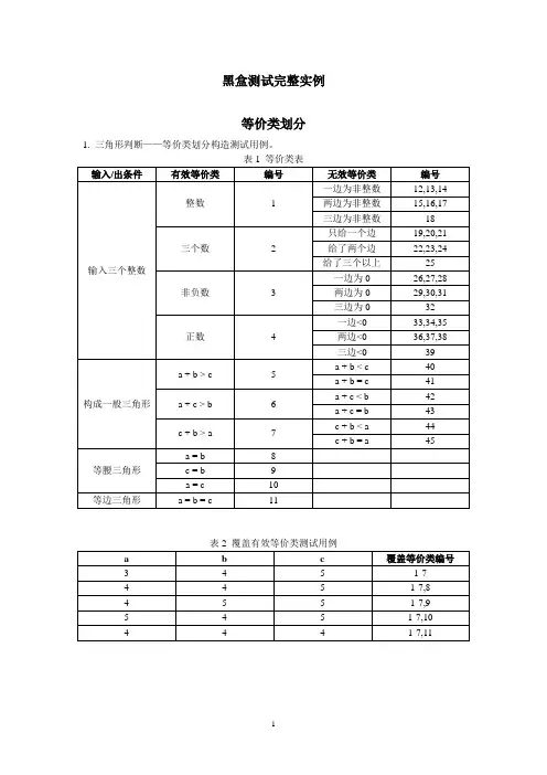 黑盒测试完整实例