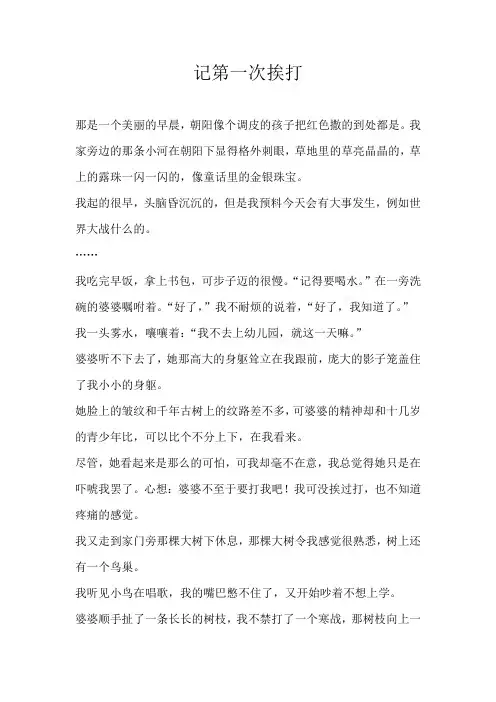 四年级叙事记第一次挨打