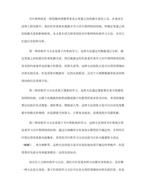 贝叶斯网络的结构学习方法(Ⅰ)