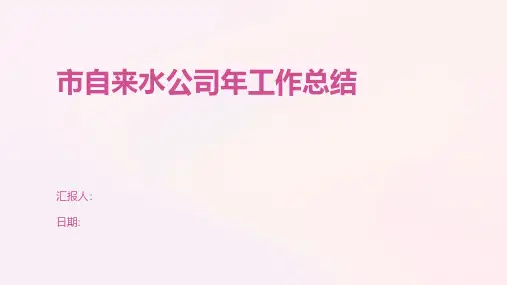 市自来水公司年工作总结
