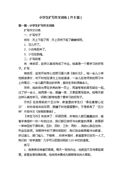 小学生扩写作文训练（共5篇）